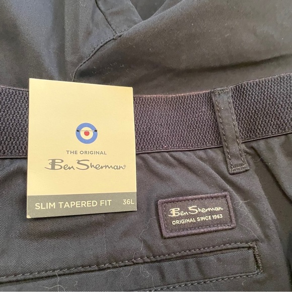Ben Sherman Men's Navy Blue Pants-Slim Tapered Fit-Size 36 Waist-30 Long NWT - Picture 9 of 13